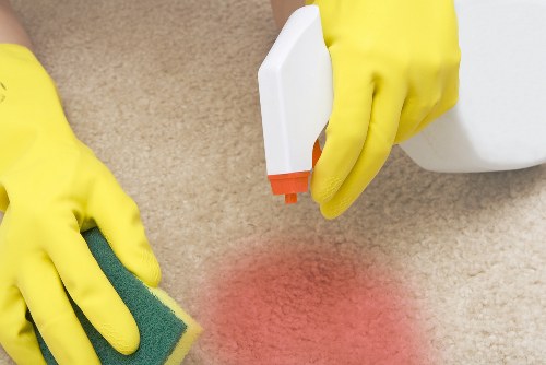 Commercial cleaning professionals maintaining a spotless office environment