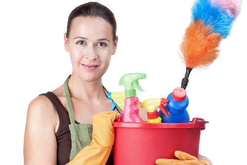 Deep cleaning tasks in a modern home interior