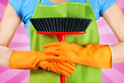Bedroom cleaning and tidy home interior