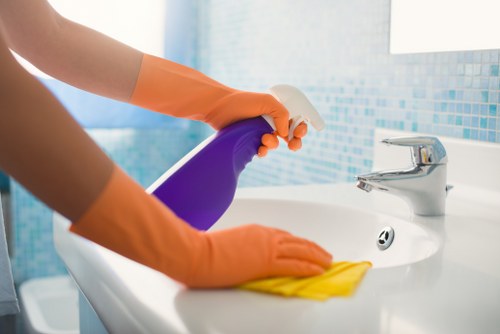 Commercial one off cleaning in an office space with tidy desks and floors