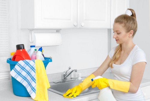 Sanitized workplace surfaces cleaned for employee health and productivity